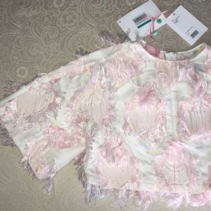 Giamba Pink and White Crop Top